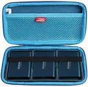 Hard Travel Case for Samsung T7 / T7 Portable SSD 1TB 2TB 500GB USB 3.2 External Solid State Drive (Case for 3 Hard Drives, Dark Blue)