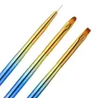 3Pcs Acrylic Nail Art Pen Tips UV Builder Gel Painting Brush Manicure Set Tools