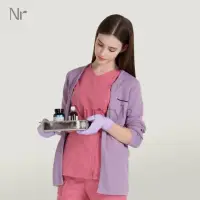 在飛比找momo購物網優惠-【Nurstyle】毛衣外套(圓領單釦 藕紫)