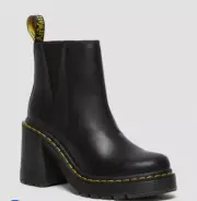 Womens Dr. Martens Spence Leather Flared Heel Chelsea Boots Size 11 Black