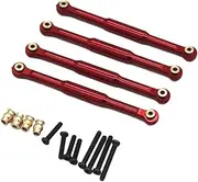 Luwecf Tie Rods Pull Rod Steering Linkage ，Metal Accessories Servo Link Rod ，Pull Rod Linkage Set for Fcx18 1/18 RC Car, red