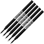 5 Pack Monteverde G22 Rollerball Pen Refills Compatible With Schmidt 888, Fine Point, Bulk Packed Black