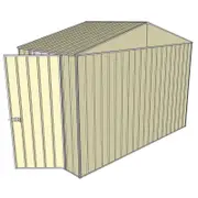 Build-a-Shed 3.0 x 1.5 x 2.3m Gable Single Hinged Side Door Shed - Cream