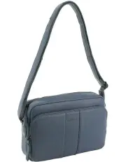 [Milleni] Leather Multi-Zip Cross-Body Bag in Teal