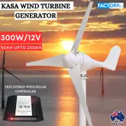 KASA 3 Blades Wind Turbine Generator 300W Digital Hybrid Wind/Solar Controller