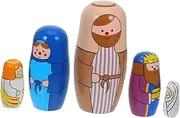 HOLIDYOYO Handmade Wooden Russian Nesting Dolls Educational Toys for Boys and Girls Dolls Traditional Craftsmanship Set