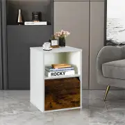 CostwaySet of 2 Bedside Table with Open Compartment for Bedroom