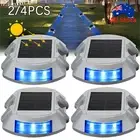2/4x Solar Driveway Lights Deck Pathway Lights Solar Dock LED Light Safety Light