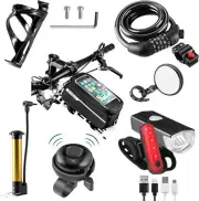 8 Pack Bicycle Accessories, Bike Light Set USB Rechargeable, 1 Bike Water Bot...