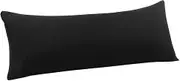 PiccoCasa Body Pillow Pillowcase with Zipper Closure, 1800 Series Brushed Microfiber Body Pillow Cover, Soft Long Pillow Cases for Body Pillows Black Body(20"x54")
