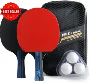 Training Table Tennis Set with 2 Premium Paddles 3 Balls Carrying Case Ping Pong