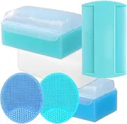 Cradle Cap Brush for Babies - Cradle Cap Treatment Set of 6 | Baby Brush and Comb Set Newborn | Baby Sponge for Bathing Newborn Bath Essentials | Baby Comb & Scalp Scrubber Set of 6