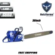 G660 5.4kw 92cc Chainsaw Power Head 54MM Bore With 3/8 063 36inch Bar Chain