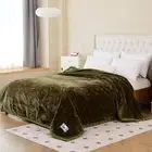 Super Soft 4kg Queen/King Mink Blanket - Pure Olive Plush