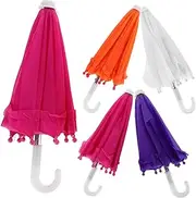 Vaguelly 5pcs Boys and Girls Mini Toys Mini Lace Umbrella Model Safe for Children DIY Decor Accessory for Birthday Decor Random