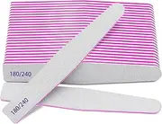 Professional Nail Files, Emery Board Nail File for Natural Nails 100/180/240 Grit Nail Files for Acrylic Nails 12pcs Fine Grit Nail File Manicure Tools Coarse Fingernail Files (180/240 Grit)