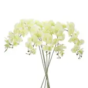 6Pcs 41" 9 Heads Artificial Orchid Stems Faux Phalaenopsis, Light Green