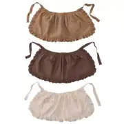 Ruffle Apron with 2 Pocket Waist Apron for Kid Cooking Baking Painting Gardening
