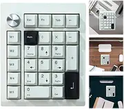 GETBSTOOP QMK & VIA Number Pad for Laptop Windows Linux 2.4 GHz/BT5.0/Type-C Wired 26 Keys Programmable Macro Keypad RGB Backlight Data Entry Keyboard Hot-Swappable with Knob