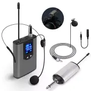 UHF Wireless Microphone Lavalier Lapel Mic Receiver Transmitter Headset Set E2Q1