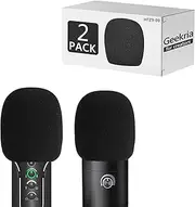 Geekria for Creators Foam Windscreen for 1.6" Diameter Microphones, Antipop Windshield, Mic Wind Cover, Sponge Foam Filter Compatible with Sennheiser Profile, FIFINE K669B (Black / 2 Pack)