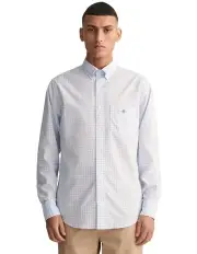 [Gant] Regular Fit Gingham Poplin Shirt in Light Blue