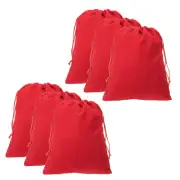 10pcs Velvet Gift Bags 7.9" x 9.8" Drawstring Jewelry Pouches, Red