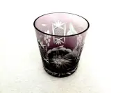 AJKA Marsala Double Old Fashioned Drinkware Amethyst Cut to Clear New