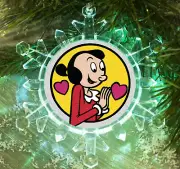 Olive Oyl Popeye Snowflake Multi Colored Light Holiday Christmas Tree Ornament