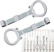 LeoLeozz Pull Up Rings for Play Pen | 4X Baby Playpen Pull Up Rings Walking Assistant | Portable Activity Toys Safety Exercise Bed Stand Up for Toddler, Kids, Learning