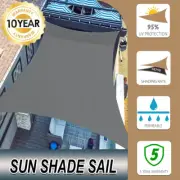 Sun Shade Sail 95% UV Block HDPE Oxford Cloth Waterproof Rectangle Triangle AUS