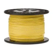 22 AWG Stranded Topcoat Hook Up Wire, Yellow, 1000 ft, 0.094" Dia, UL1015, 600V