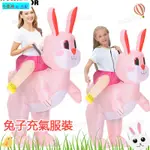 現貨熱賣兔子充氣服裝 復活節大人兒童COSPLAY兔子裝 表演服裝 派對 兔子充氣裝 角色扮演 聖誕節服裝 萬聖節服裝