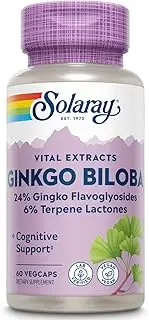 Solaray - Guaranteed Potency Ginkgo Biloba Extract 60 mg. - 60 Vegetarian Capsules