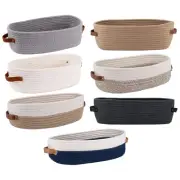 Cotton Rope Woven Basket Bathroom Organizer Bin Simple Shelf Basket Sundries