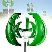 3 Phase Vertical Axis 1000w Wind Turbine Kit,12v/24v Wind Turbine Kits Maglev Hybrid Wind Generator 5 Blades Auto Adjust Windward Direction for Terrace,Marine,Chalet,Boat,Green-12V