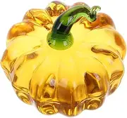 HONMEET Crystal Pumpkin Paperweight Calligraphy Aid Mini Glass Pumpkin Decor Thanksgiving Tabletop Ornaments Student Essential