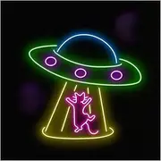 Sign Lamp UFO Car Neon Sign Animal Space LED Light for Restaurant Coffee Business Shop Game Room Kids Bedroom Wall Art Hanging Decor USB Lamp 40cmx35cm