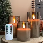 3pcs Flameless LED Candle Lights with Remote Control, AAA Battery Powered Flashing Night Lamp for Christmas, Wedding, Party, Halloween, Home, Bedroom Holiday D