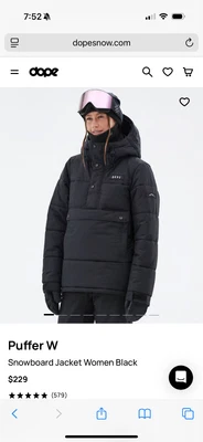 Dope Snow Snowboard Puffer Jacket Womens SMALL