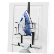 Over The Door/Wall Mount Ironing Board Hanger, Laundry Room Iron and Black