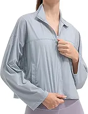 [NWUGTHTX] Women UPF 50+ Sun Protection Jackets, Zip Up Long Sleeve Athletic Shirt with Pockets, Lightweight and Quick Drying