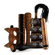 Panthra Gato Leopard-Print 8 Piece Bondage Set