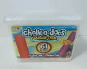 Chalk-a-doos 61 Count Washable Sidewalk Chalk New in Bucket. 49 Jumbo 12 Regular