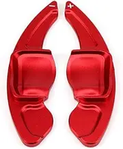 HIBEYO for VW Golf 5 MK5 Golf 6 MK6 R GTI R20 Jetta MK5 Passat B6 B7 CC 3C V6 Polo 6R GTI Sharan Eos Tiguan Touareg Touran 1T2 Highline Scirocco Beetle Seat Leon Paddle Shifters Trim Cover - Red