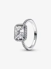 *BRAND NEW* Pandora Sterling Silver Rectangular Sparkling Halo Ring 192391C01