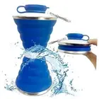 Collapsible Water Bottle, Camping Cup With Carabiner, Reuseable Silicone