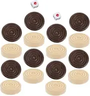 CIYODO 26pcs Wooden Game Checkers Pieces Chess Tokens Round Wooden Tokens Set for Board Games