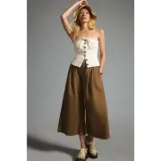 Pilcro Cropped Brown Paperbag Jeans - New Medium