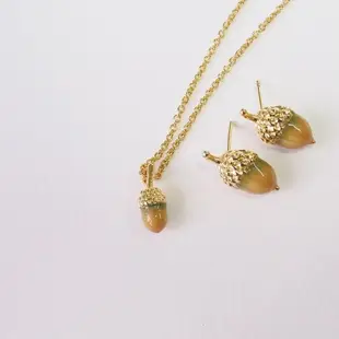 Little Acorn Necklace (Yellow Mustard)